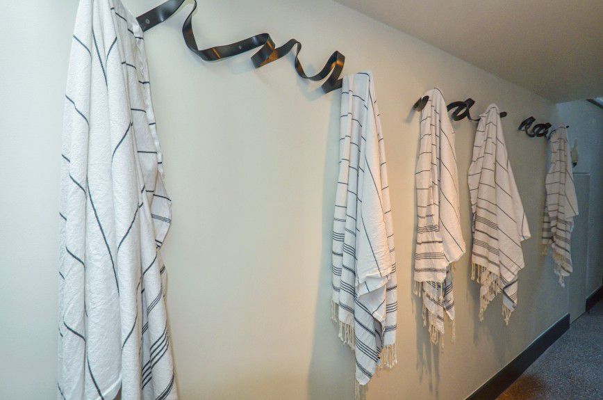 chicago-interior-decorators - A fun way to display towels for kids designed by Runa Novak of In Your Space Interior Design - InYourSpaceHome.com and RunaNovak.com